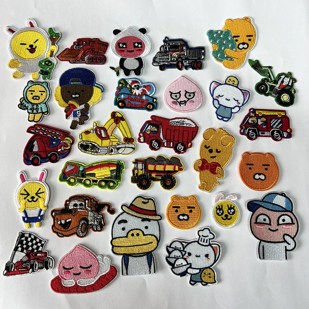 Custom Cute 3D Cartoon Logo Adhesive Label Embroidery Sticker for Promotional Gift