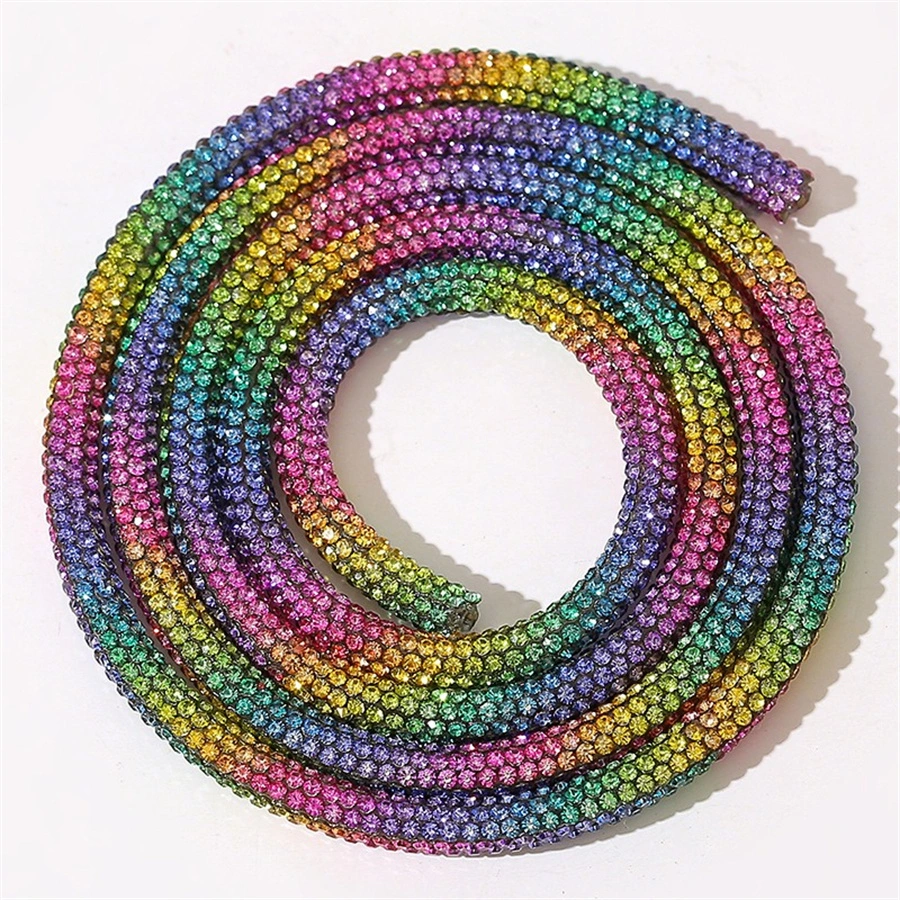 Wholesale Colorful Bling Bling Rhinestone Chain Acrylic Stone DIY Shoe Decorate Rhinestones Tube Rope