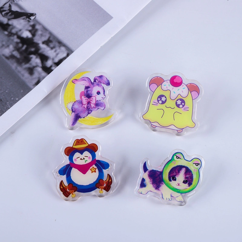 Custom Cute Acrylic Epoxy Pins Anime Printed Acrylic Badge Charms