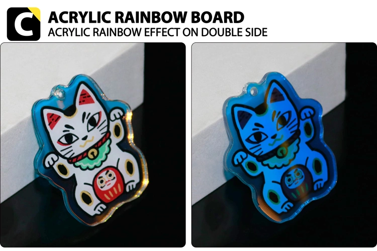 Custom Heart-Shaped Hologram Anime Glitter Custom Keychain Acrylic Keychain Charms