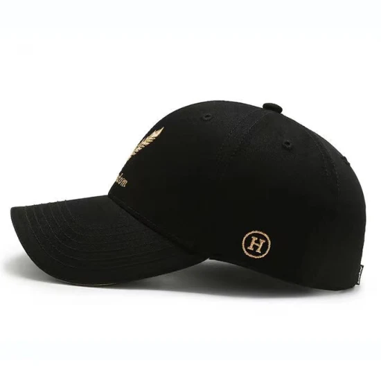 Customize Wholesale Low MOQ Black Sport Golf Baseball Caps with Embroidery Logo