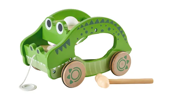 Kids Funny Wooden Pounding Knocking Musical Pull Along Toy
