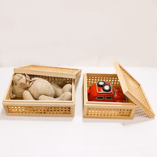 Craft Decorative Engraved Sliding Lid Box Storage Wooden Box