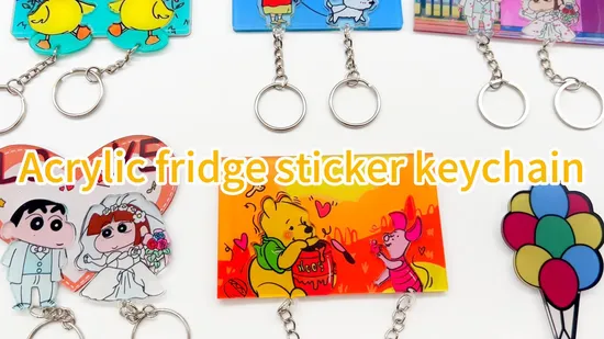 Plastic Key Chain Custom Anime Printed Acrylic Keychain Charms
