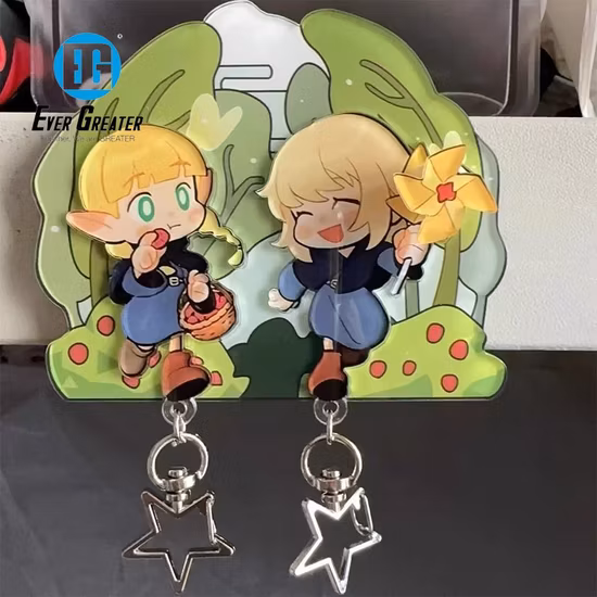 Plastic Key Chain Custom Anime Printed Acrylic Keychain Charms