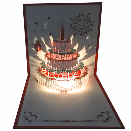 Birthday Card 3D Three