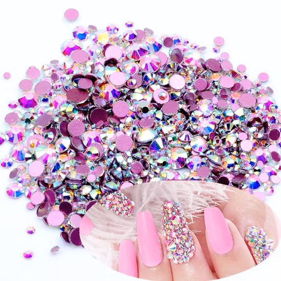Wholesale Flat Back Loose Glass Strass Rose Gold Base Ss20 Clear Non Hot Fix Nail Art Rhinestones for Nail Decoration