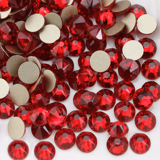 Light Siam Hotfix Rhinestones 8 Big 8 Small Cut Facets