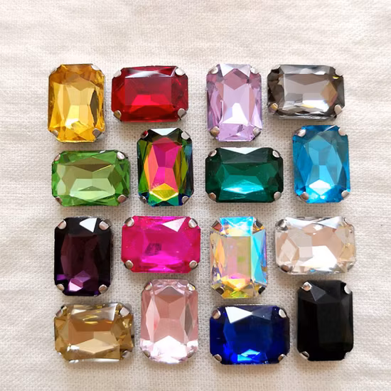 Acrylic Rhinestones Colorful Boat Shape Flat Back Acrylic Stones Acrylic Jewelry Stone