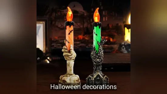 OEM Factory Customized Halloween Decoration Colour Changing LED Electronic Candle Lights Acrylic Decorative Light Candle Craft Manufacturer in China