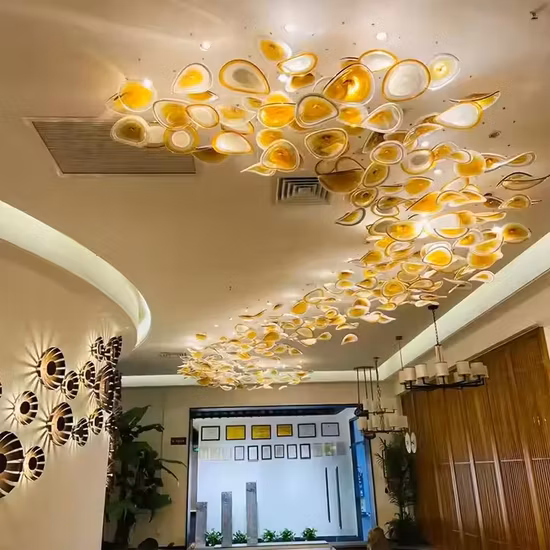 Modern Glass Round Pendant Lamp, Hanging Lamp for Project